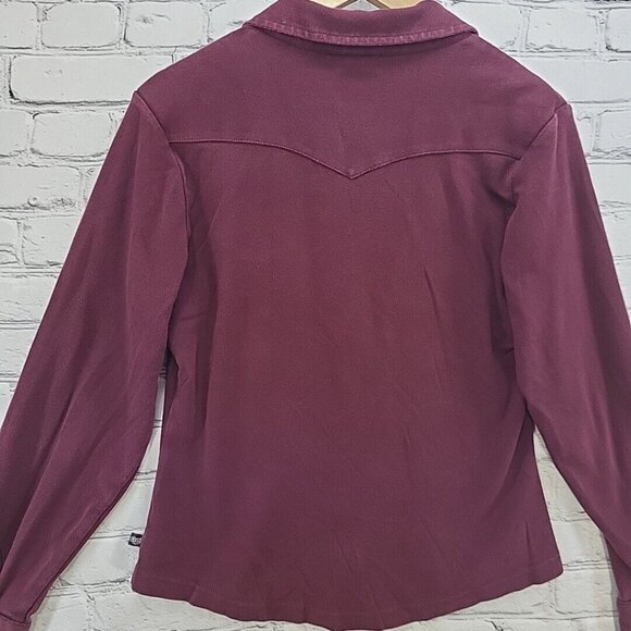 Cruel Girl Western Shirt Jr Sz L Large Maroon Pearl Snaps Cowgirl - Picture 13 of 15